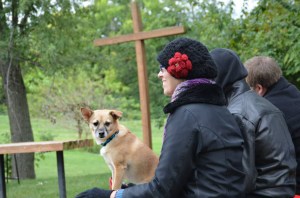 Cookie at the pet blessing. Photo by Dana Fritz.