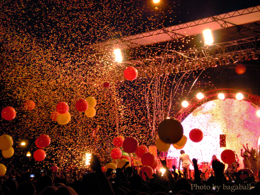 party with balloons and confetti