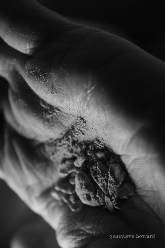 Hand with ashes