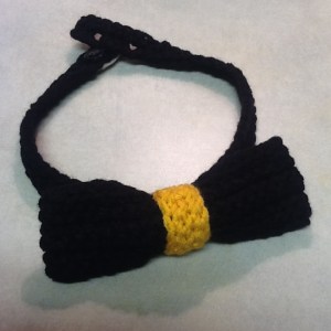 Crochet bow tie I made for the Chancellor