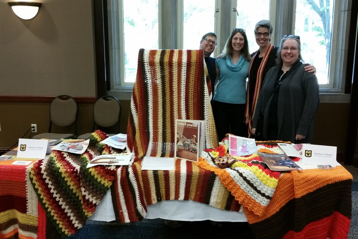 My crochet display with beloved friends at the 2015 Showcase
