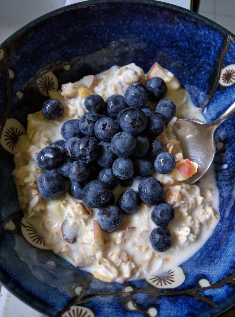 blueberries on Birchermuesli